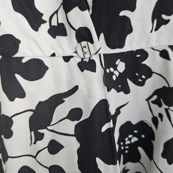 Nicobar White Black Floral Midi Sleeveless V-neck Full Skirt Dress Size … - Picture 4 of 11